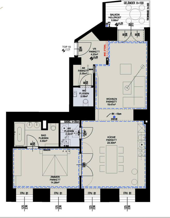 ERSTBEZUG-Gemtliche 2-Zimmer-Wohnung mit Balkon und toller Aussicht /  / 1050 Wien / Bild 2