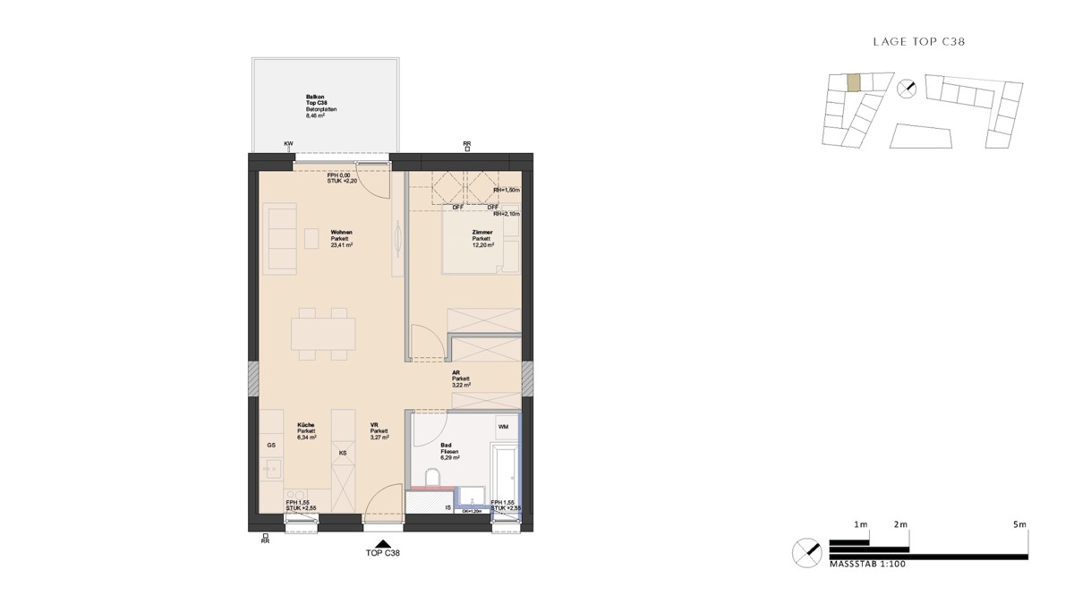 Ruhige 2-Zimmer Wohnung in guter Wohnlage - provisionsfreier Erstbezug! /  / 4030 Linz / Bild 1