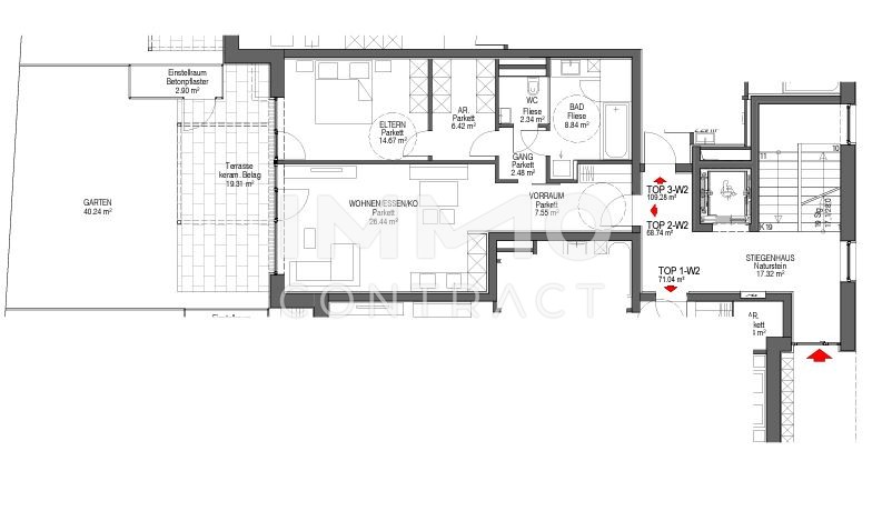 Mehr Als Wohnen ENTFALTEN SIE IHRE WOHNTRUME Wohnung WB 2 Top 2 EG 68,74 m mit Terrasse u. Garten /  / 3251 Purgstall an der Erlauf / Bild 3