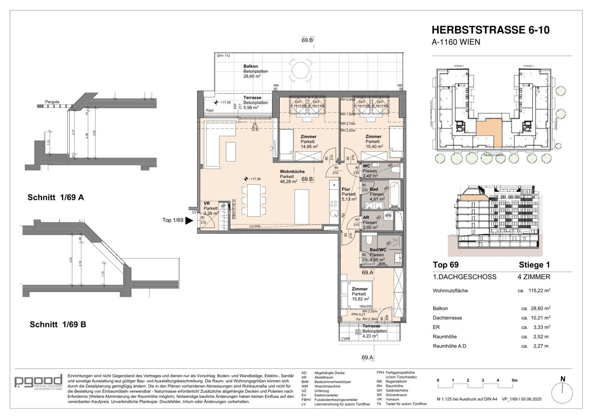 Sky Living - 4 Zimmer im Dachgeschoss mit exklusiver Terrasse: U6 Burggasse /  / 1160 Wien / Bild 2