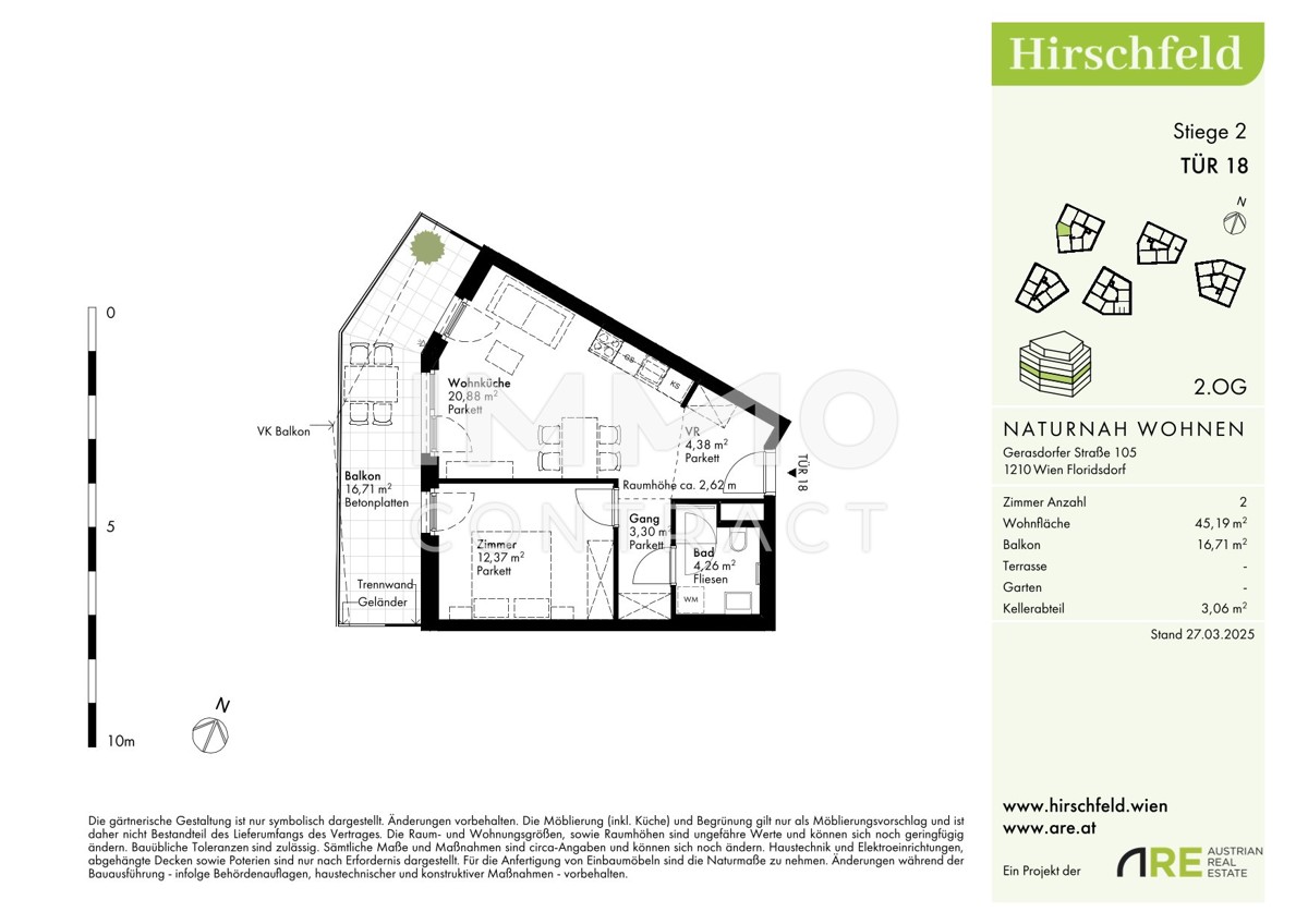Investieren statt trumen! - 2 Zimmer Erstbezug und provisionsfrei - Gerasdorfer Strae /  / 1210 Wien / Bild 2