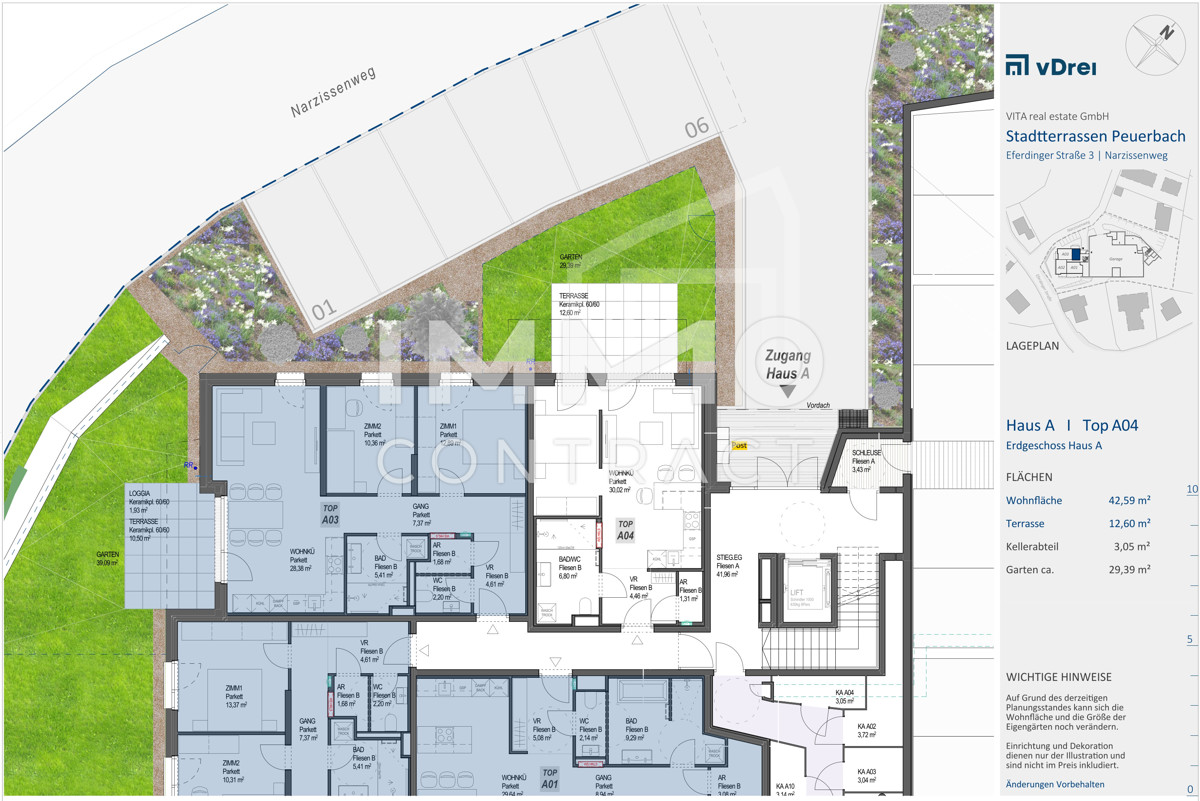 Klein & Fein - kompakte Gartenwohnung in den STADTTERRASSEN PEUERBACH - provisionsfrei! /  / 4722 Peuerbach / Bild 8