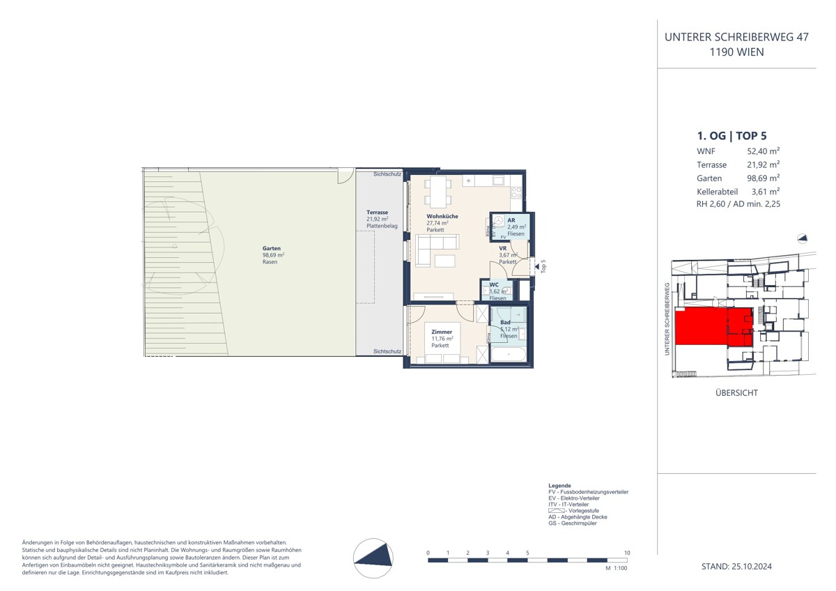 Hochwertig ausgestattete 2 Zimmer Wohnung mit Eigengarten und gro�z�giger Terrasse! ERSTBEZUG! /  / 1190&nbsp;Wien / Bild 2