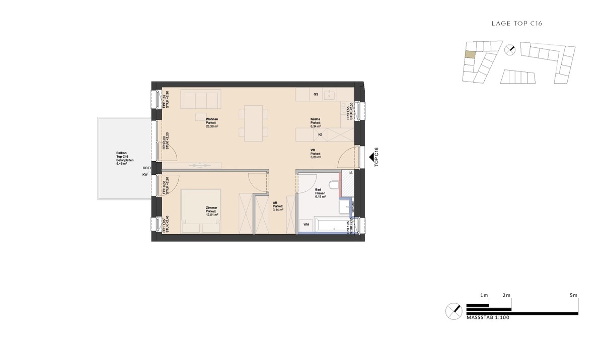 Ruhige 2-Zimmer Wohnung in guter Wohnlage - provisionsfreier Erstbezug! /  / 4030 Linz / Bild 1