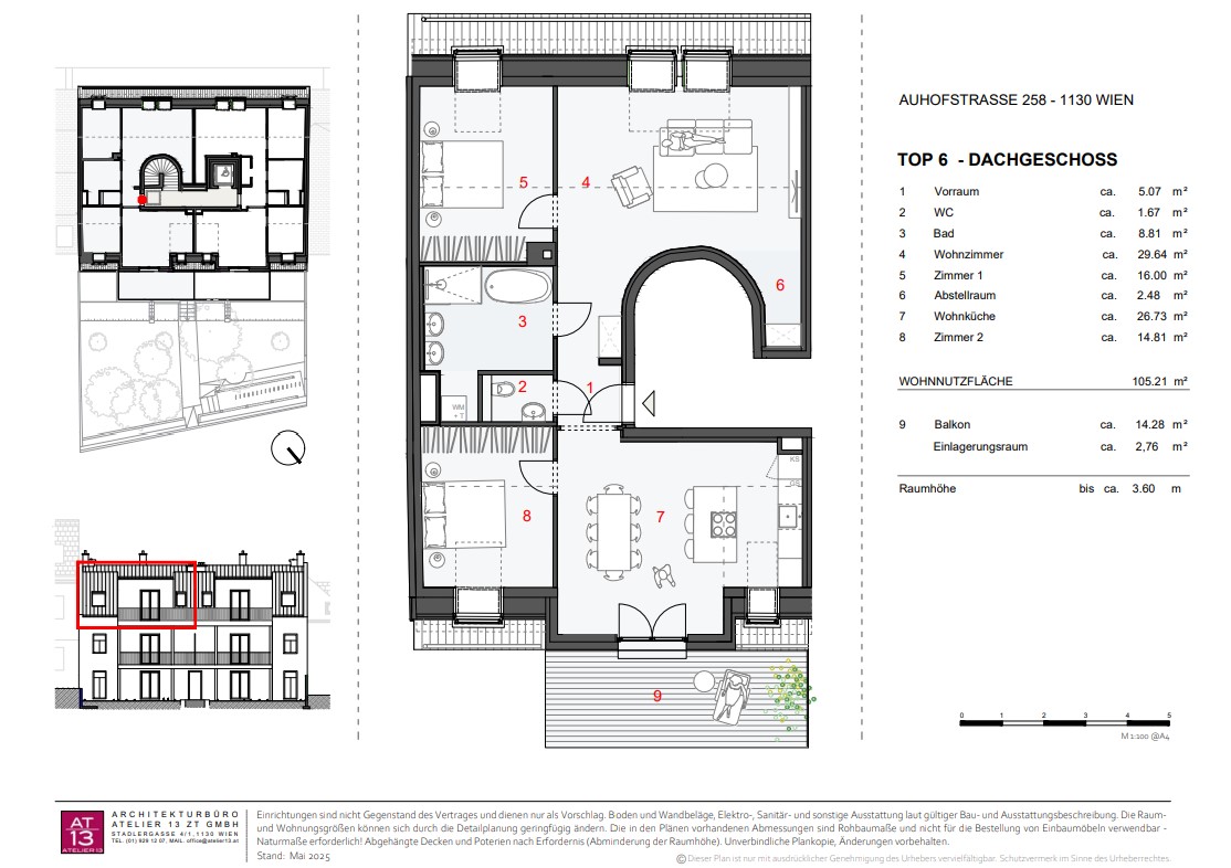 Luxus-Penthouse: 4-Zimmer-Residenz mit 3,60m Raumhhe - 3% Winterbonus /  / 1130 Wien / Bild 13