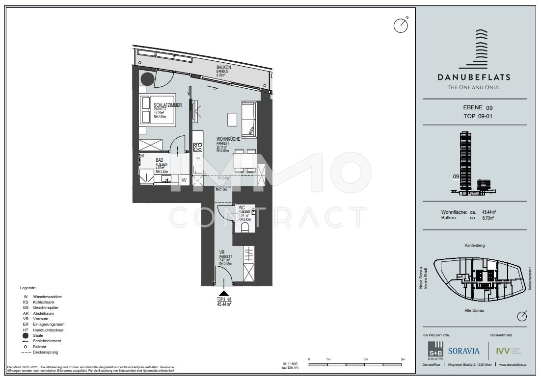 TOP mblierter Erstbezug mit Donau- und Cityblick, Gym, Spa, Pool, Lounges, uvm im Turm (NEW) /  / 1220 Wien / Bild 1