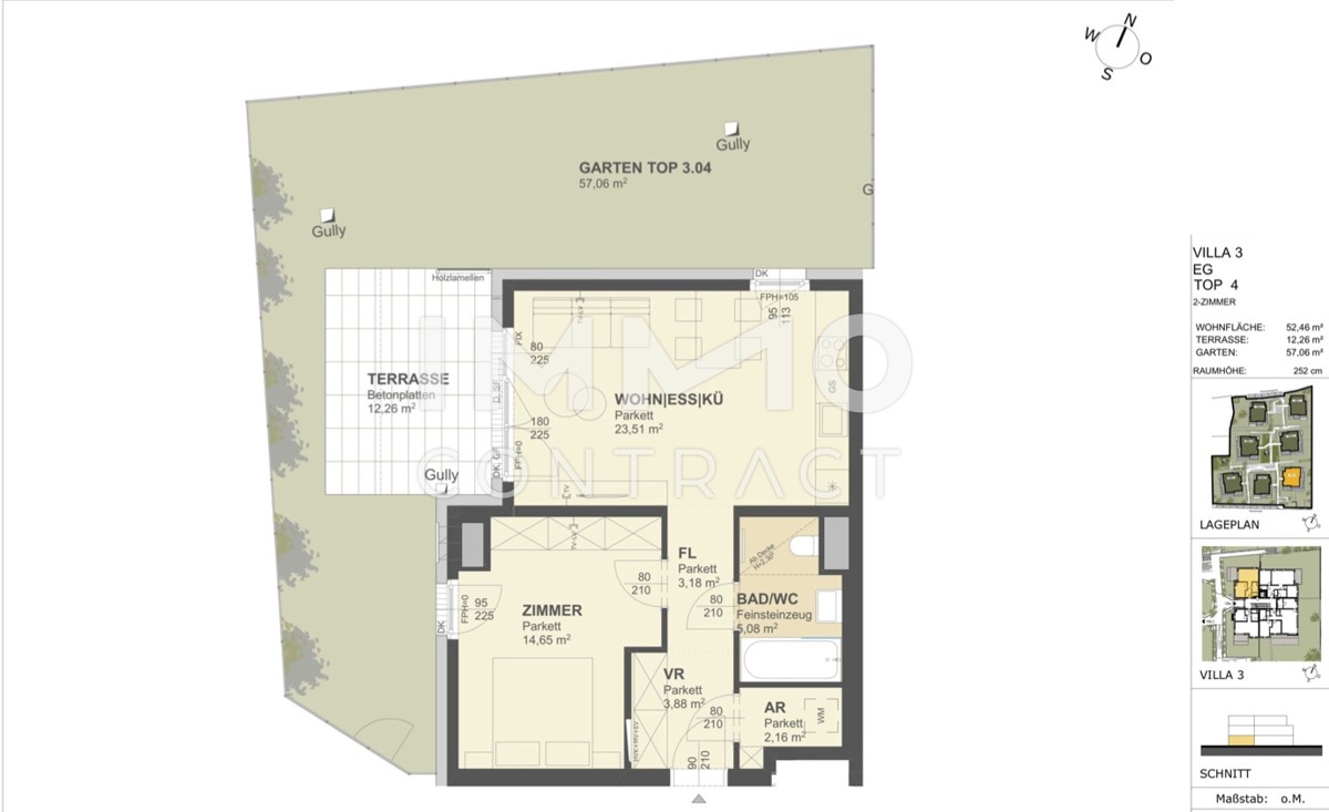 KREMSER WOHNDOMIZIL
2Zi- 52qm- Gartenwohnung, Lift, Tiefgarage, in beliebter Grnruhelage /  / 3500 Krems / Bild 1