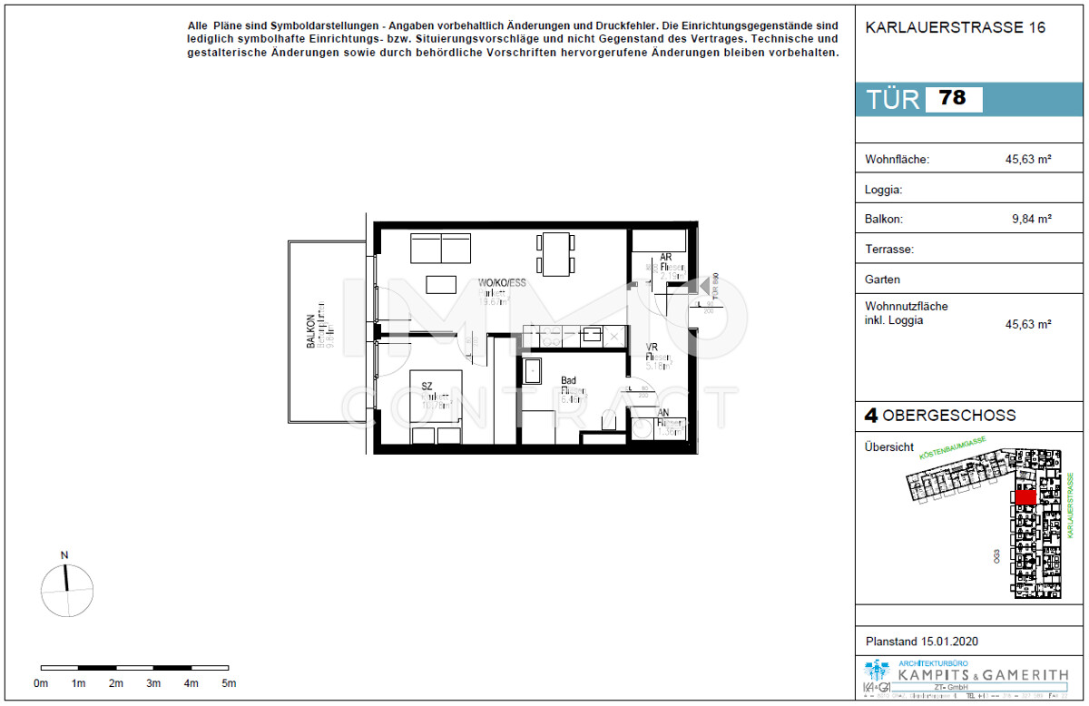 CITY SUITES GRAZ:  2 Zimmer-Wohnung in zentraler Innenhoflage Lage mit Balkon - Karlauerstrae 16 - Top B 78 /  / 8020 Graz / Bild 9