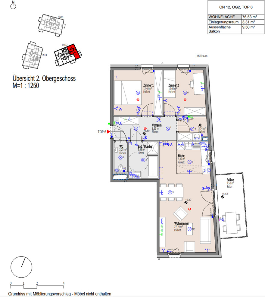 Erstbezugs 3-Zimmer-Wohnung mit großem Ostbalkon im neuen Stadtviertel - provisionsfrei