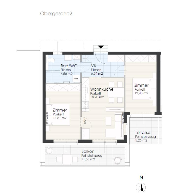Erstbezug! 3-Zimmerwohnung mit Terrasse und Balkon im sonnigen Sdburgenland /  / 7411 Markt Allhau / Bild 1