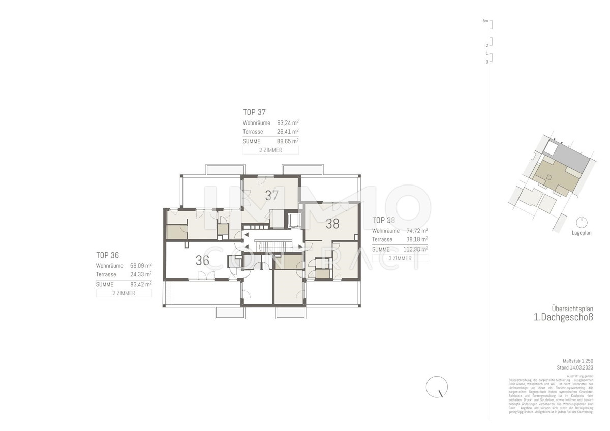 ANLAGEWOHNUNG - ERSTBEZUG 2 Zimmer - TERRASSE 
Dachgeschoss mit Weitblick /  / 1220 Wien / Donaustadt / Bild 0