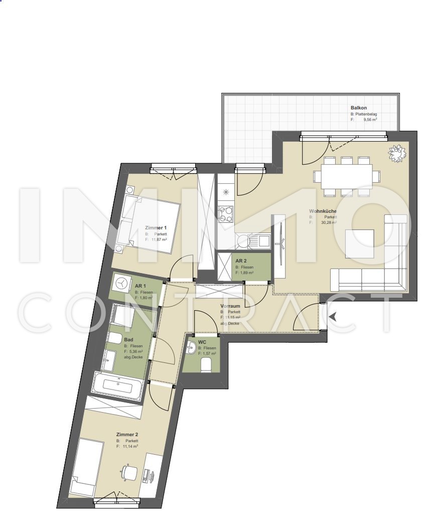 NEU und provisionsfrei: Exklusive Dreizimmer-Wohnung mit Balkon Mitten im Dritten /  / 1030 Wien, Landstrae / Bild 6
