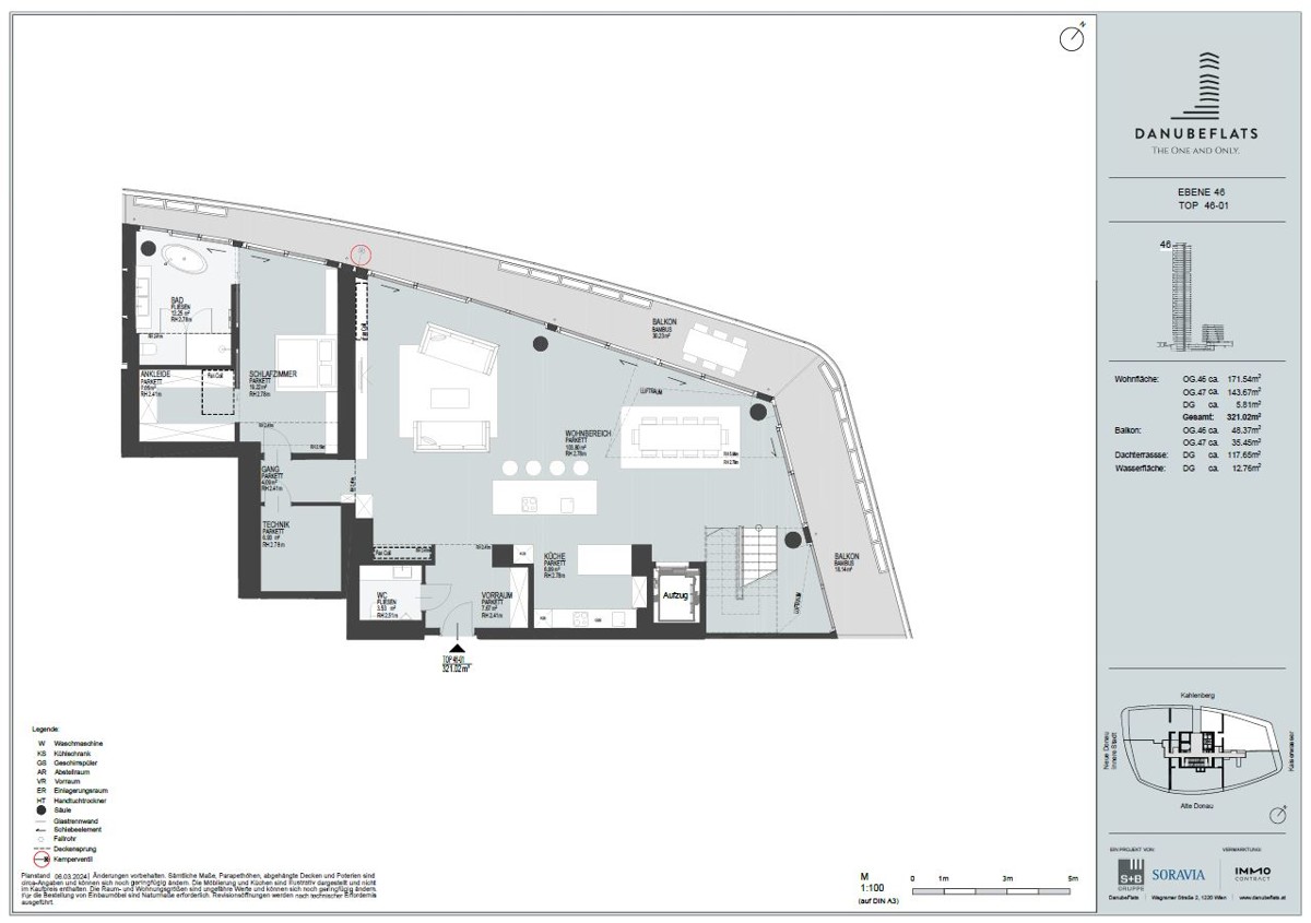 DANUBEFLATS: Penthouse im hchsten Wohnturm sterreichs mit Ausblick wohin das Auge reicht - NEW /  / 1220 Wien / Bild 1