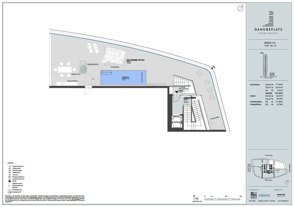 DANUBEFLATS: Penthouse im hchsten Wohnturm sterreichs mit Ausblick wohin das Auge reicht - NEW /  / 1220 Wien / Bild 3