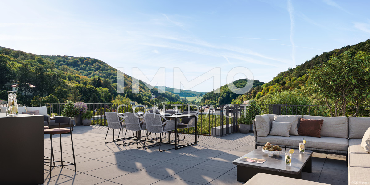 Traumhaftes Wohnen: Fernblick, Atrium, Dachterrasse