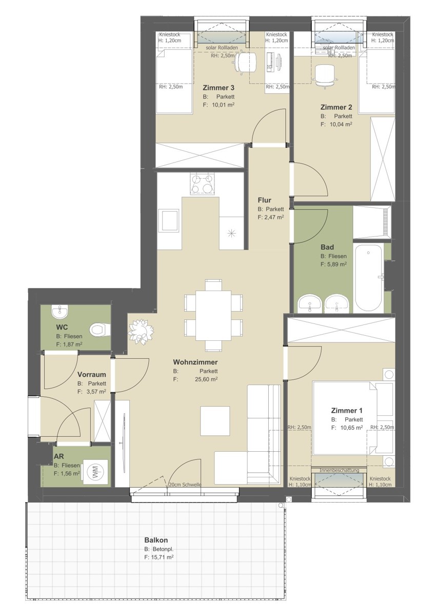 Provisionsfrei! Projekt Bona Dea! 4 Zimmer Wohnung fr junge Familien! /  / 1220 Wien / Bild 1
