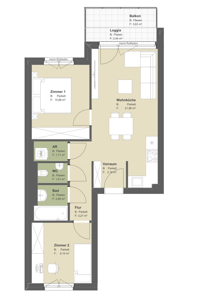Provisionsfrei! Einzigartige Generationenwohnung! Neues Konzept fr individuelle Wohnwnsche /  / 1220 Wien / Bild 5