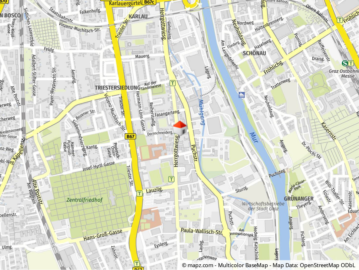 Zwei Zimmer Wohnung mit groem Balkon und EIGENGARTEN in ruhiger Innenhoflage, Dornschneidergasse 31 - Top 1 /  / 8020 Graz / Bild 1