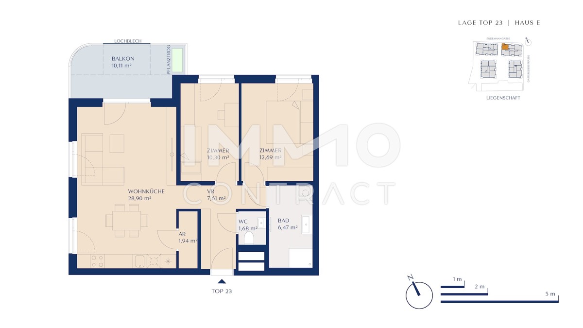 Provisionsfreier und leistbarer Wohntraum mit Balkon in top Lage! Zusammenlegung! 5 Zimmer! /  / 1230 Wien / Bild 2