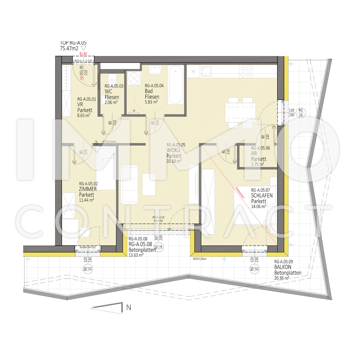 Wohnen �ber den D�chern von Linz - die perfekt 3-Zimmer Eckwohnung! /  / 4020&nbsp;Linz / Bild 4