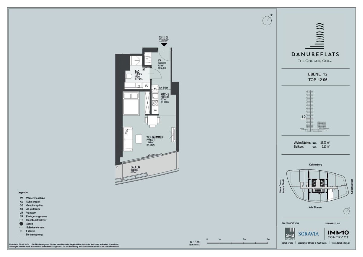 NEU! Erstbezug und m�bliert: Sonnenaufgang zum Tr�umen - DANUBEFLATS. The one and only. /  / 1220&nbsp;Wien / Bild 3