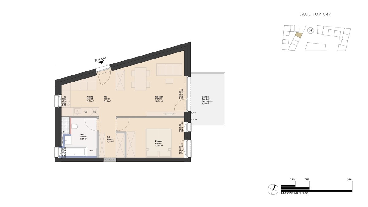 Attraktive 2-Zimmer Balkonwohnung mit Top Infrastruktur - provisionsfrei! /  / 4030 Linz / Bild 2