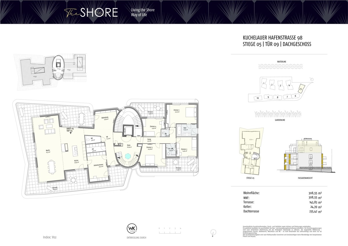 Penthouse der Extraklasse! Luxus pur direkt am Wasser mit 234m Dachterrasse! /  / 1190 Wien, Dbling / Wien 19., Dbl / Bild 11