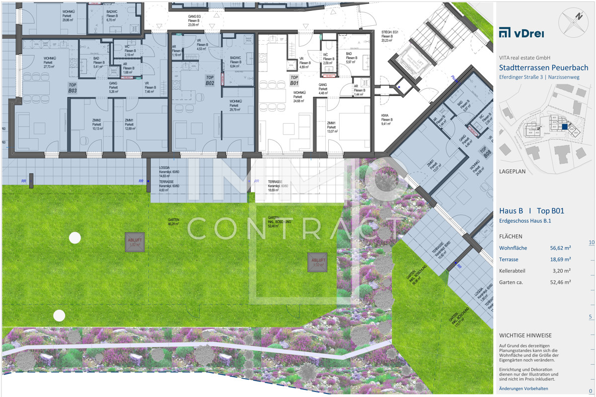 Ideale 2-Zi Gartenwohnung in den STADTTERRASSEN PEUERBACH - provisionsfrei! *JETZT Frhkufer-Rabatt* /  / 4722 Peuerbach / Bild 1