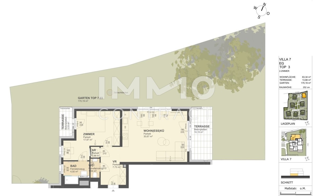 KREMSER WOHNDOMIZIL
2Zi- 63qm- Gartenwohnung, 2 Terrassen, Lift, Tiefgarage, in beliebter Grnruhelage /  / 3500 Krems / Bild 1