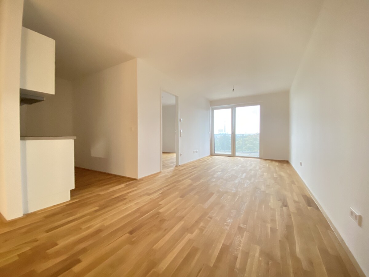 ERSTBEZUG Weitblick Wohnung U3 2 Zimmer + Balkon - 1 bedroom apartment + balcony =Das Laurenz= /  / 1110 Wien / Bild 3