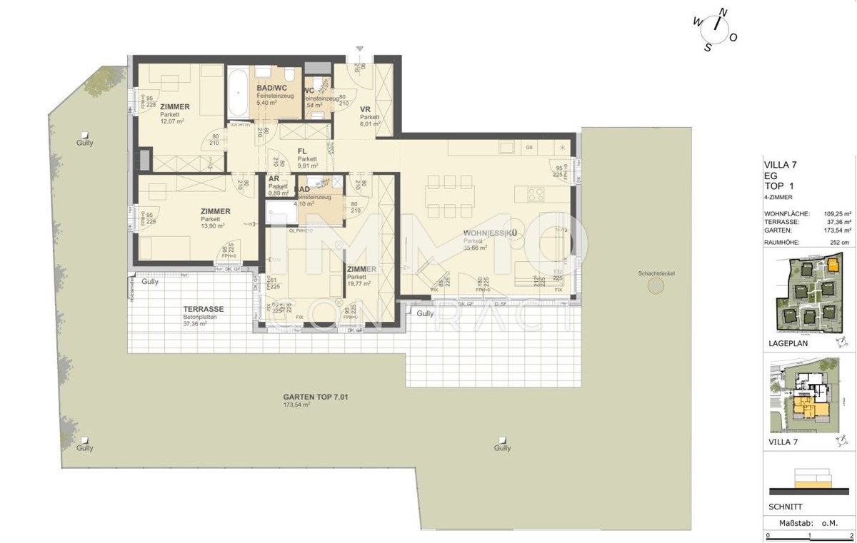 KREMSER WOHNDOMIZIL
4Zi- 109qm- Gartenwohnung, 2Bder, Lift, Tiefgarage, in beliebter Grnruhelage /  / 3500 Krems / Bild 1