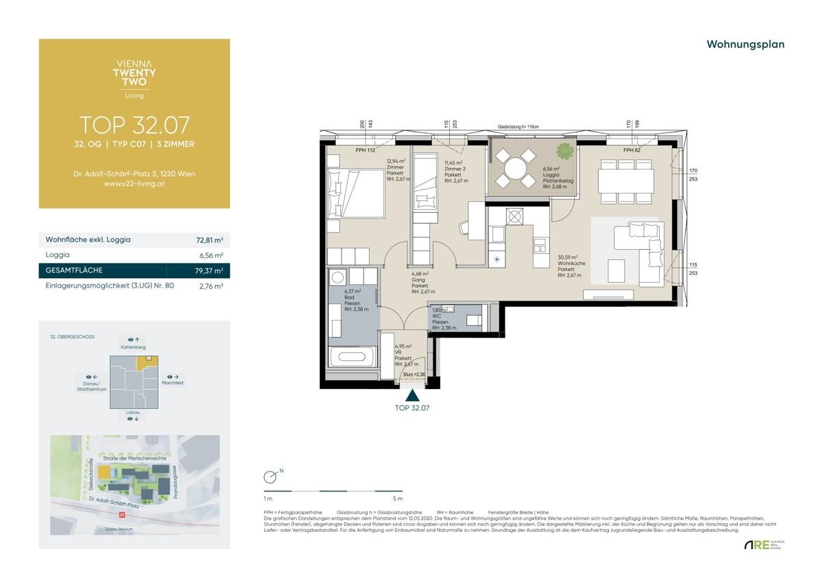 Stadtleben mit Weitblick: 3 Zimmer Hochhauswohnung zum Verlieben - Provisionsfrei - U1 und Donauzentrum vor der Tre! /  / 1220 Wien / Bild 6