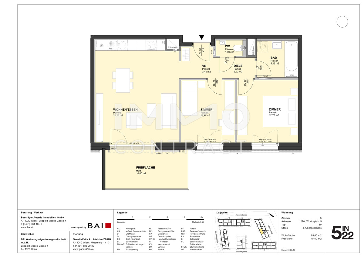 Projekt 5in22: Moderne Neubauwohnung direkt an der U2 Aspernstraße / / 1220 Wien / Bild 3