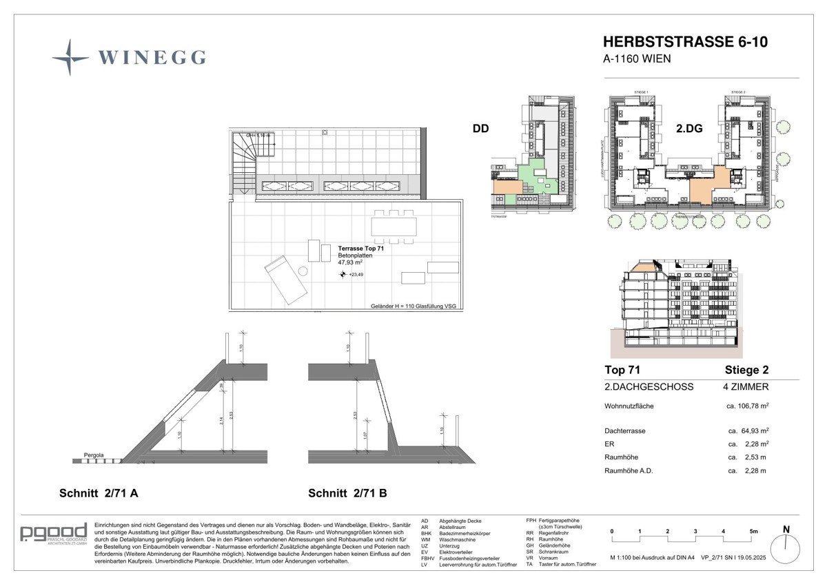 Licht- und sonnendurchflutetes Penthouse mit 65 qm Dachterrasse (Neubau, Erstbezug) /  / 1160 Wien / Bild 2