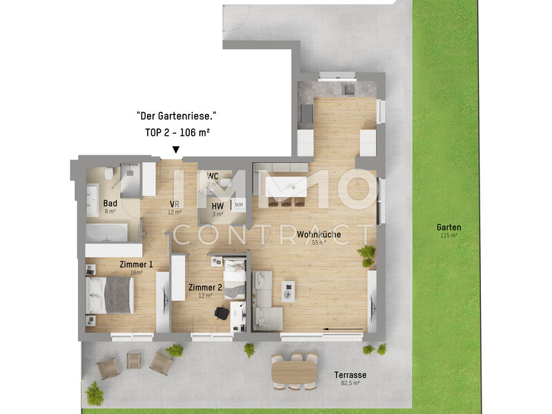 Traumhafter Erstbezug ? Moderne 3-Zimmer-Wohnung in Top-Lage /  / 1220 Wien / Bild 6