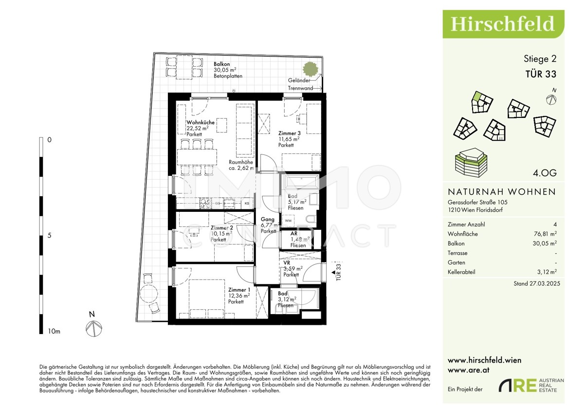 Preis jetzt sichner! Erstbezug und fertig - Gerasdorfer Strae: 4 Zimmer mit super Balkon /  / 1210 Wien / Bild 1