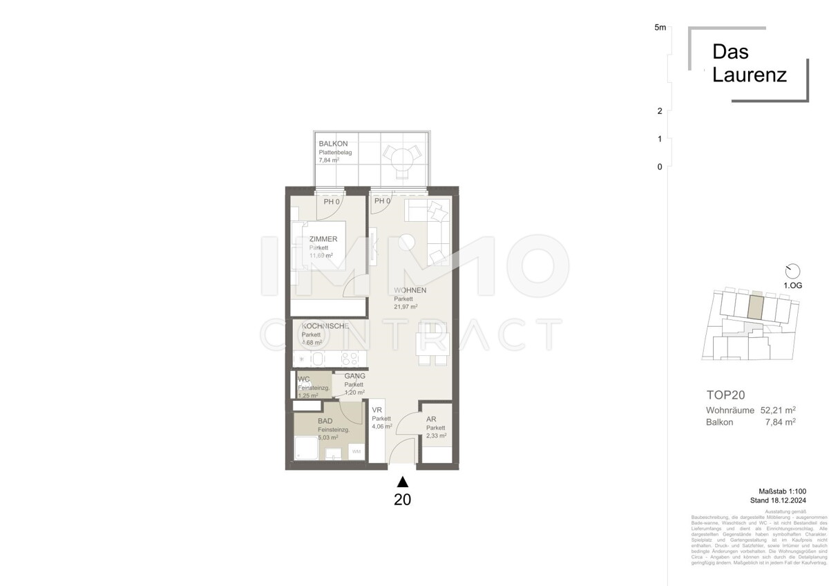 ERSTBEZUG Weitblick Wohnung U3 2 Zimmer + Balkon - 1 bedroom apartment + balcony =Das Laurenz= /  / 1110 Wien / Bild 2