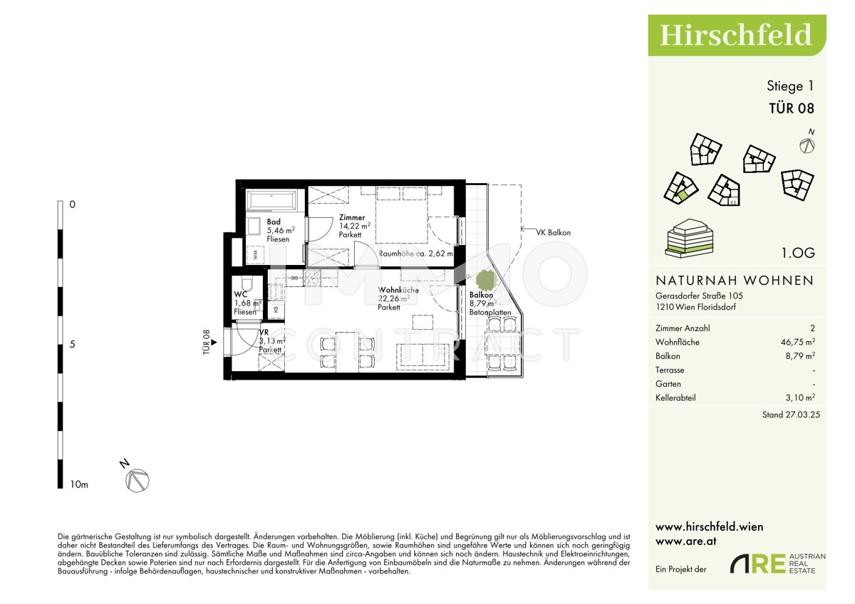 WOW! Provisionsfrei, MEGA PREIS und Erstbezug! Nhe U1 Leopoldau: 2 Zimmer mit Balkon /  / 1210 Wien / Bild 1