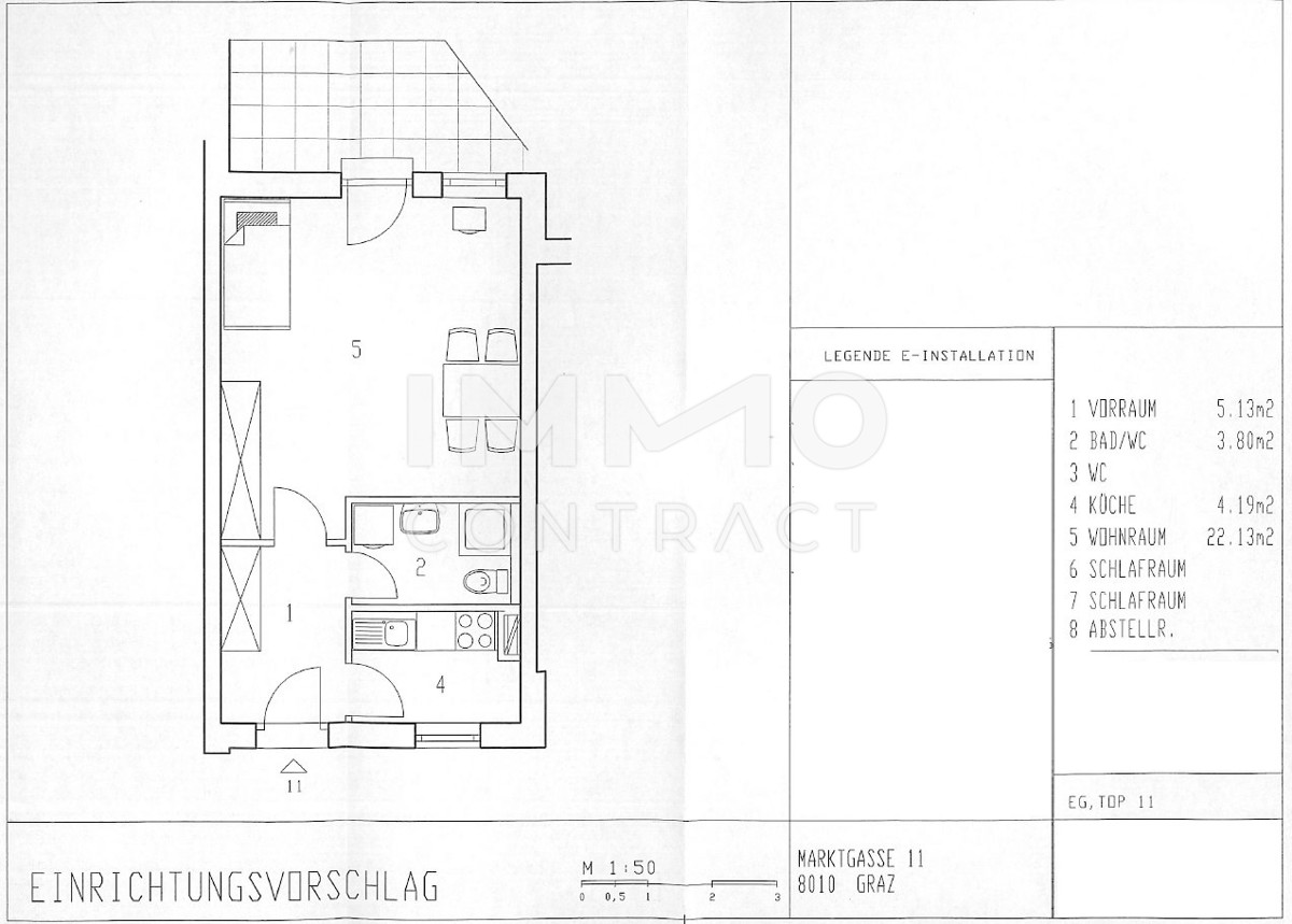 Zentrale und ruhige Single-Wohnung mit Terrasse - Marktgasse 11 Top 11 /  / 8010 Graz / Bild 7