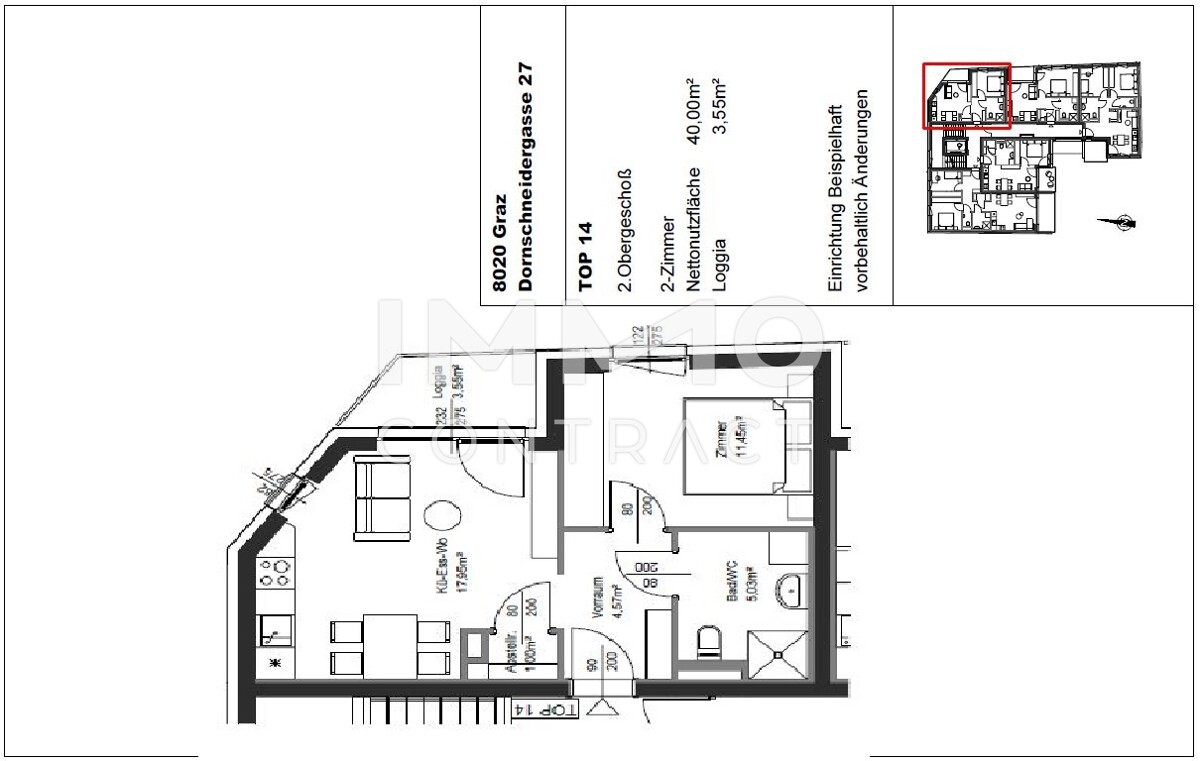 GEFRDERTE Single-Wohnung mit 2 Zimmern und LOGGIA - Dornschneidergasse 27 - Top 014 /  / 8020 Graz / Bild 8