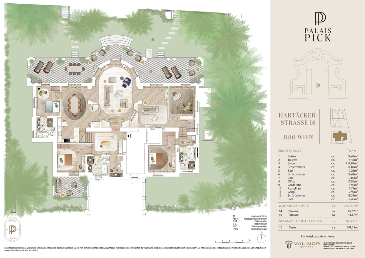 Palais & Villa - inkl. Pool: Gartenresidenz der Extraklasse - 500m2 private Grnflche & Luxu pur /  / 1190 Wien / Bild 5