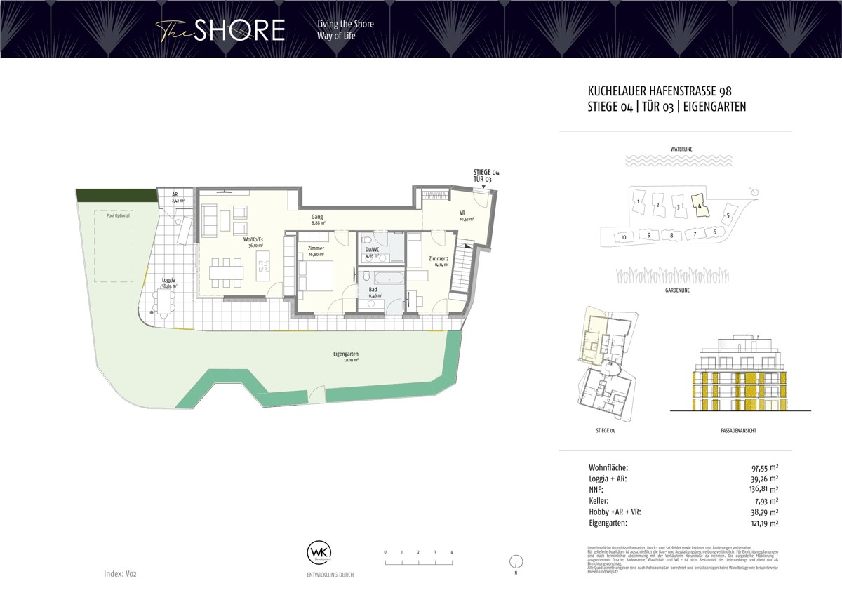 120m2 Garten, 1. Reihe direkt am Wasser - Luxus Living /  / 1190 Wien, Dbling / Wien 19., Dbl / Bild 2