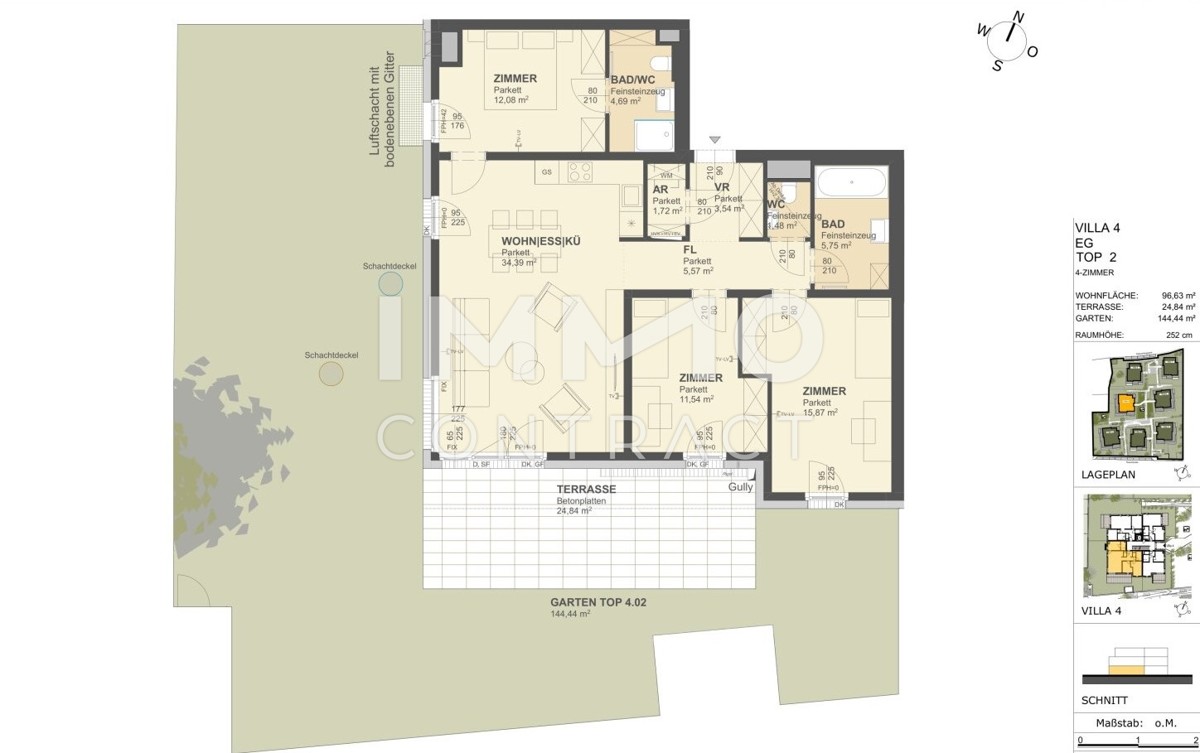 KREMSER WOHNDOMIZIL
4Zi- 97qm -Gartenwohnung, Lift, Tiefgarage, in beliebter Grünruhelage