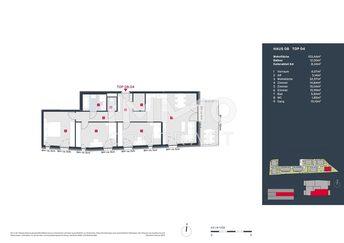 Grnblick & Ruhelage: Traumhaft moderne 4-Zimmer-Balkon-Wohnung - provisionsfrei! /  / 2333 Leopoldsdorf / Bild 7