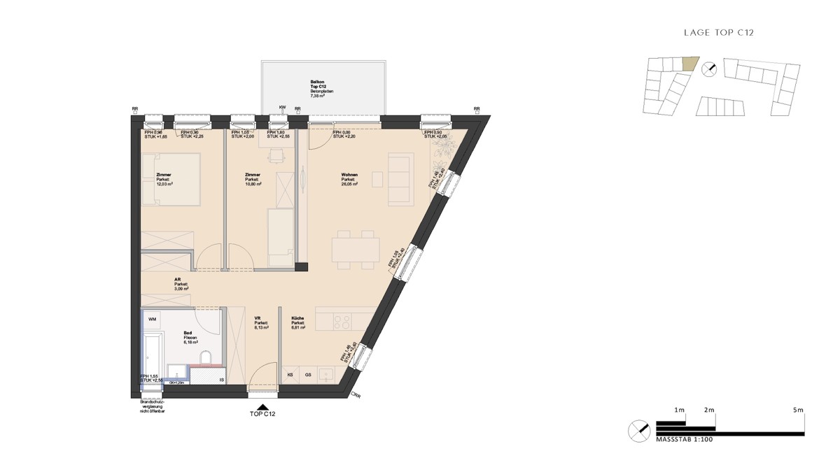3-Zimmer Balkon Wohnung in architektonischem Highlight - provisionsfrei! /  / 4030 Linz / Bild 1