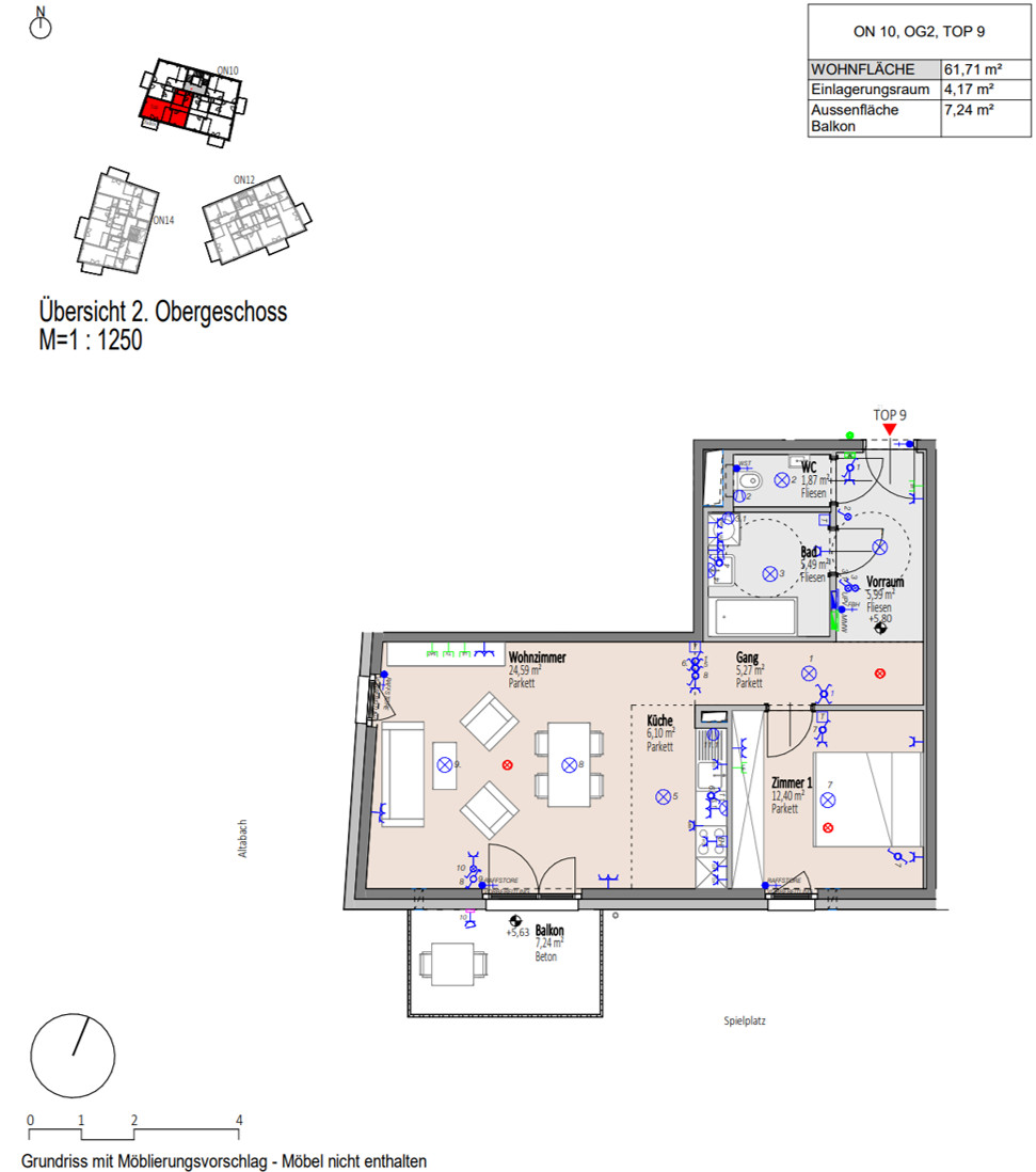 Provisionsfreie 2-Zimmer-Wohnung mit groem Sd-Balkon im Erstbezug /  / 2700 Wiener Neustadt / Bild 1