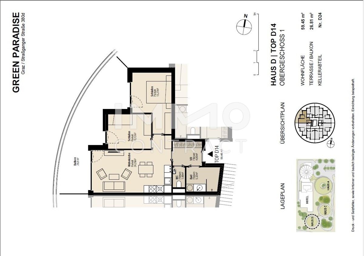 STRASSGANGER Strae 380d : Gefrderte 3 Zimmer- Wohnung mit groem Balkon - Straganger Strae 380 d - Top 14d /  / 8054 Graz / Bild 2