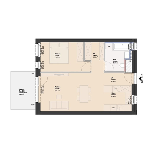 GrnGeborgen: Ideale Anlegerwohnung in Neubauprojekt - provisionsfrei! /  / 4030 Linz / Bild 8
