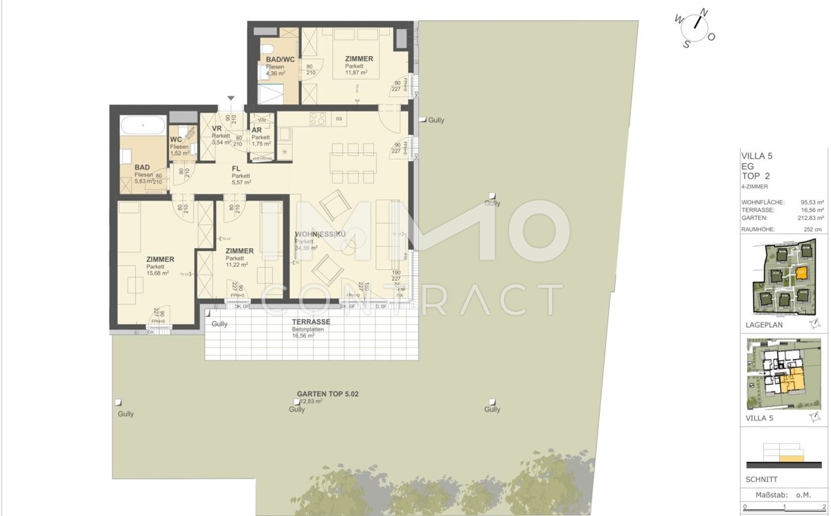 KREMSER WOHNDOMIZIL
4Zi- 97qm- Gartenwohnung, Lift, Tiefgarage, 
in beliebter Grnruhelage /  / 3500 Krems / Bild 1