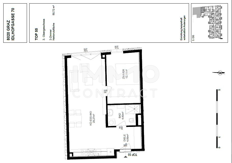 Gefrderte - ERSTBEZUGSWOHNUNG:  Helle u. moderne 2 Zimmer Wohnung in zentraler Lage - Idlhofgasse 70 - Top 55 /  / 8020 Graz / Bild 9